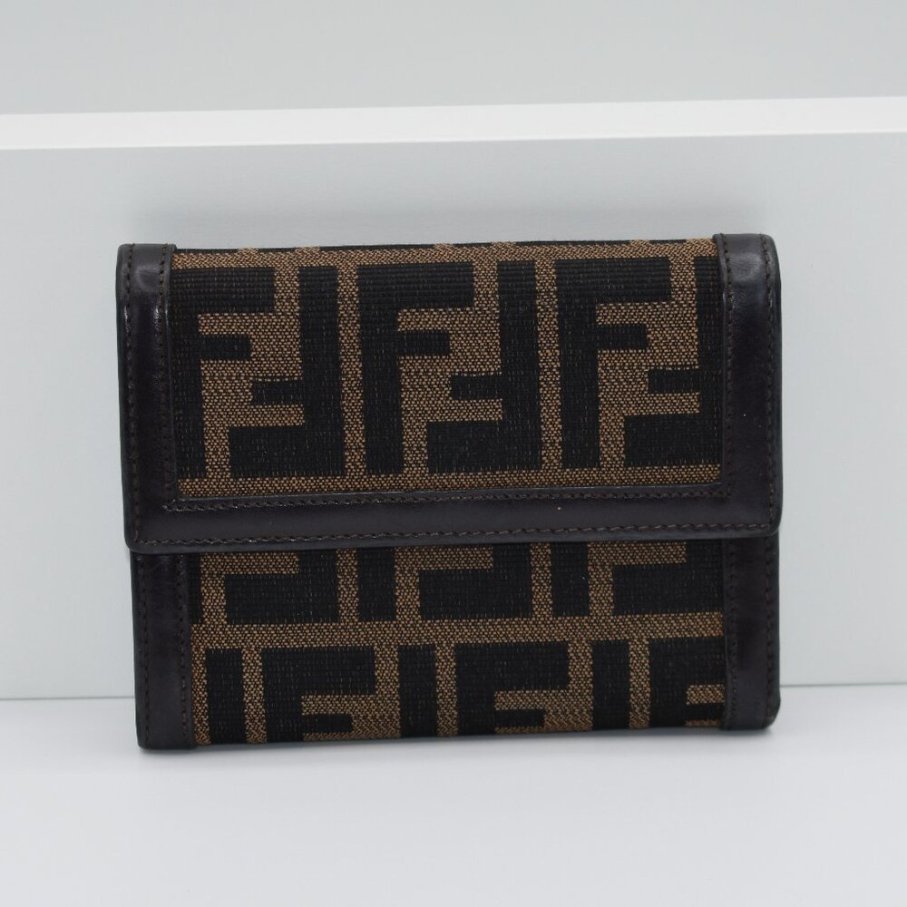 Fendi Zucca Compact Flap Wallet